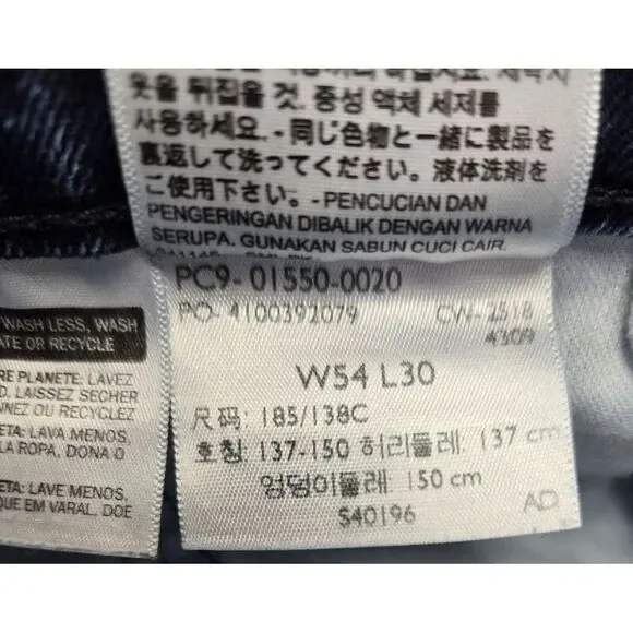 Levis 550 Jeans Mens 54x30 Dark Blue‎ Wash Relaxed Stretch - Picture 6 of 8